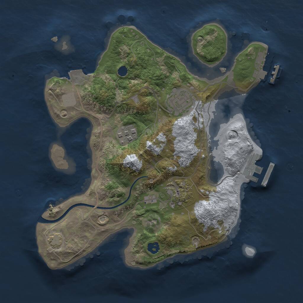 Rust Map: Procedural Map, Size: 2500, Seed: 1757681565, 7 Monuments