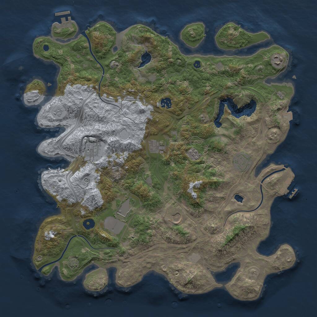 Rust Map: Procedural Map, Size: 4250, Seed: 60234, 14 Monuments