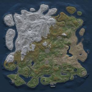 Thumbnail Rust Map: Procedural Map, Size: 4300, Seed: 12142024, 15 Monuments