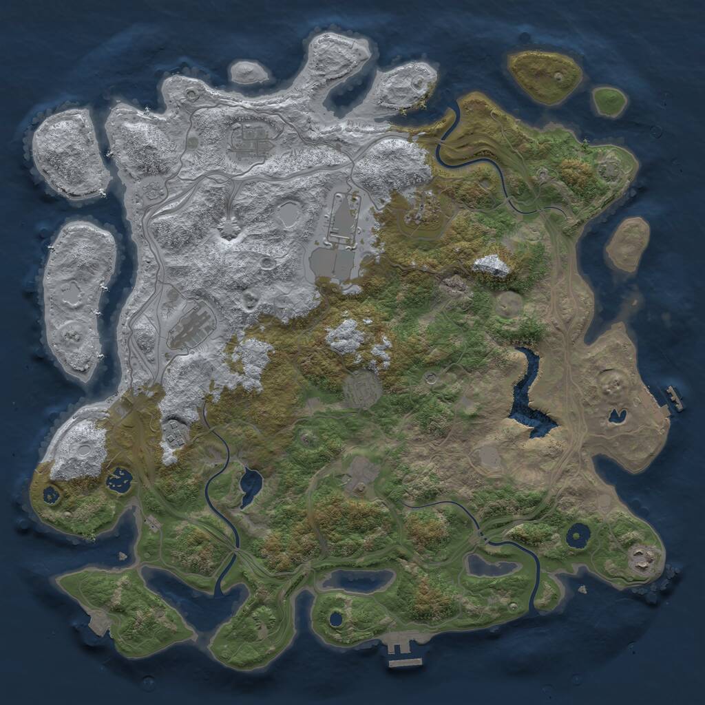 Rust Map: Procedural Map, Size: 4300, Seed: 12142024, 15 Monuments