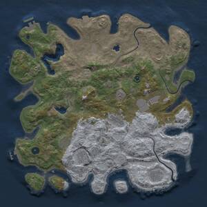 Thumbnail Rust Map: Procedural Map, Size: 4050, Seed: 439454029, 13 Monuments