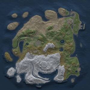 Thumbnail Rust Map: Procedural Map, Size: 3300, Seed: 2010182328, 10 Monuments