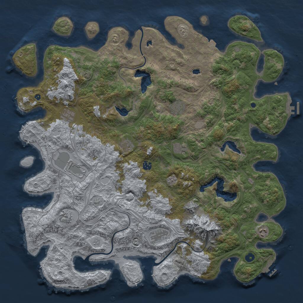 Rust Map: Procedural Map, Size: 5000, Seed: 120534062, 16 Monuments