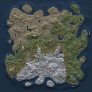 Thumbnail Rust Map: Procedural Map, Size: 4500, Seed: 291819115, 17 Monuments