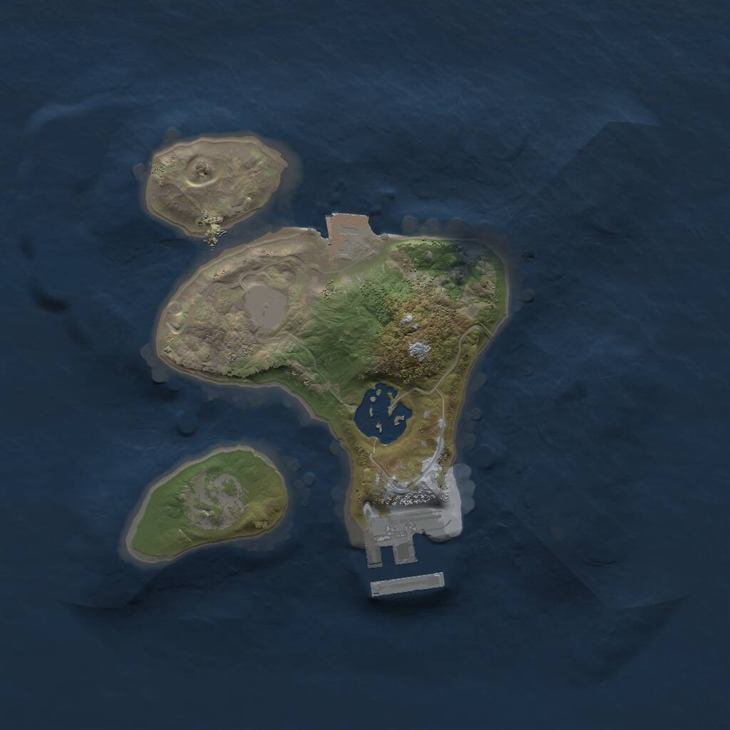 Rust Map: Procedural Map, Size: 2000, Seed: 19980720, 3 Monuments