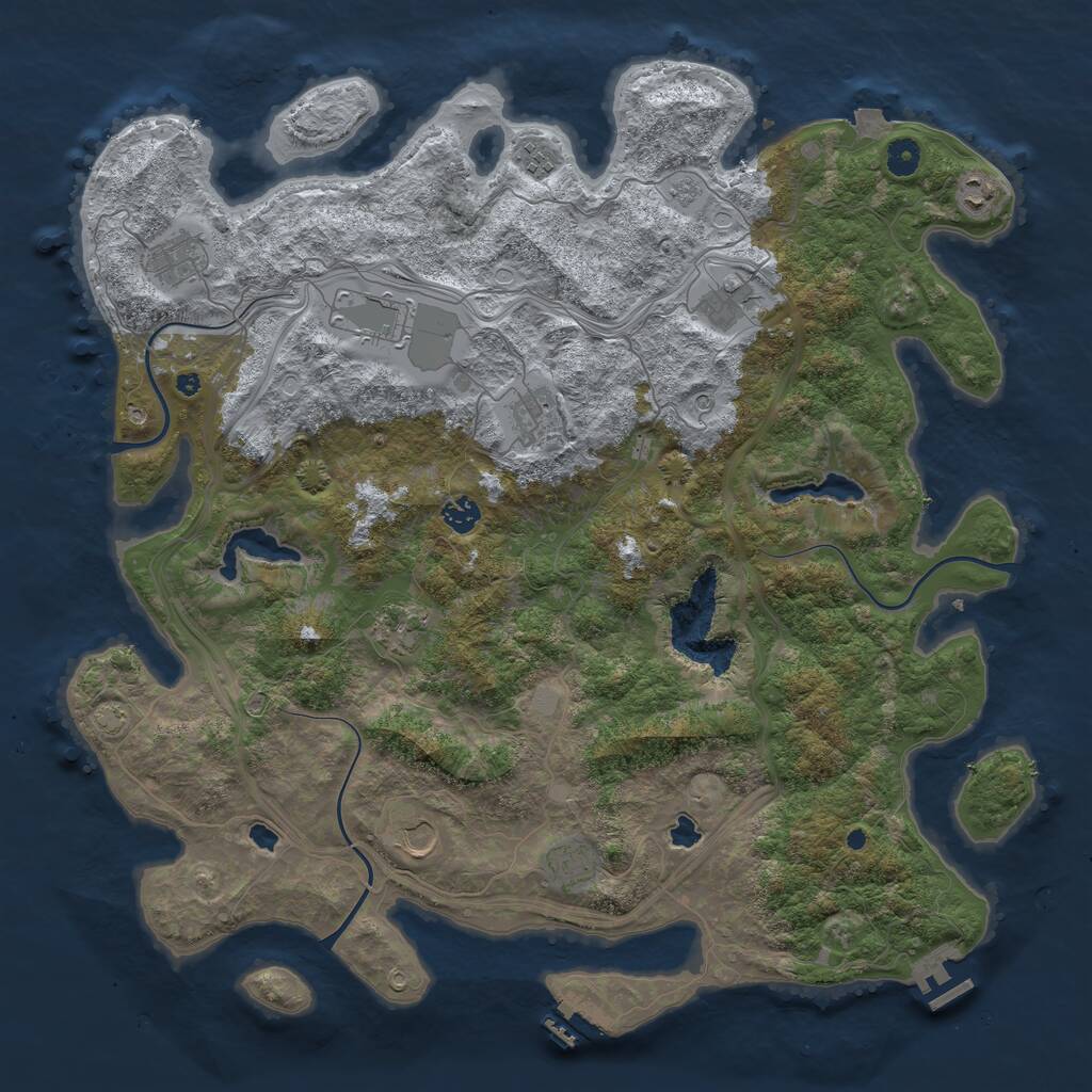 Rust Map: Procedural Map, Size: 4550, Seed: 50002, 16 Monuments