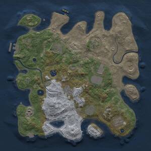 Thumbnail Rust Map: Procedural Map, Size: 3500, Seed: 832995074, 16 Monuments