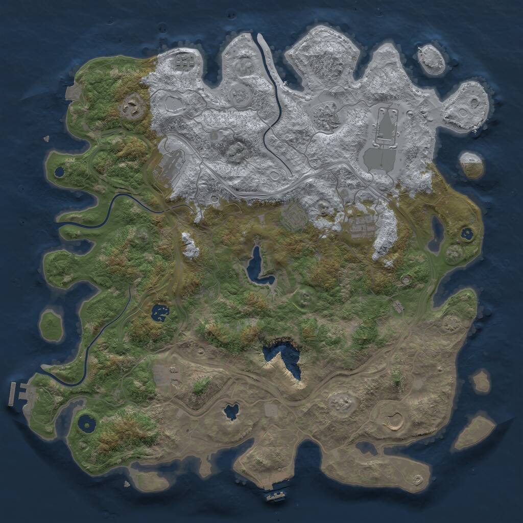 Rust Map: Procedural Map, Size: 4400, Seed: 1893059986, 16 Monuments