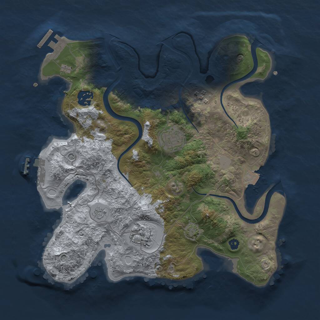 Rust Map: Procedural Map, Size: 3000, Seed: 149770577, 10 Monuments
