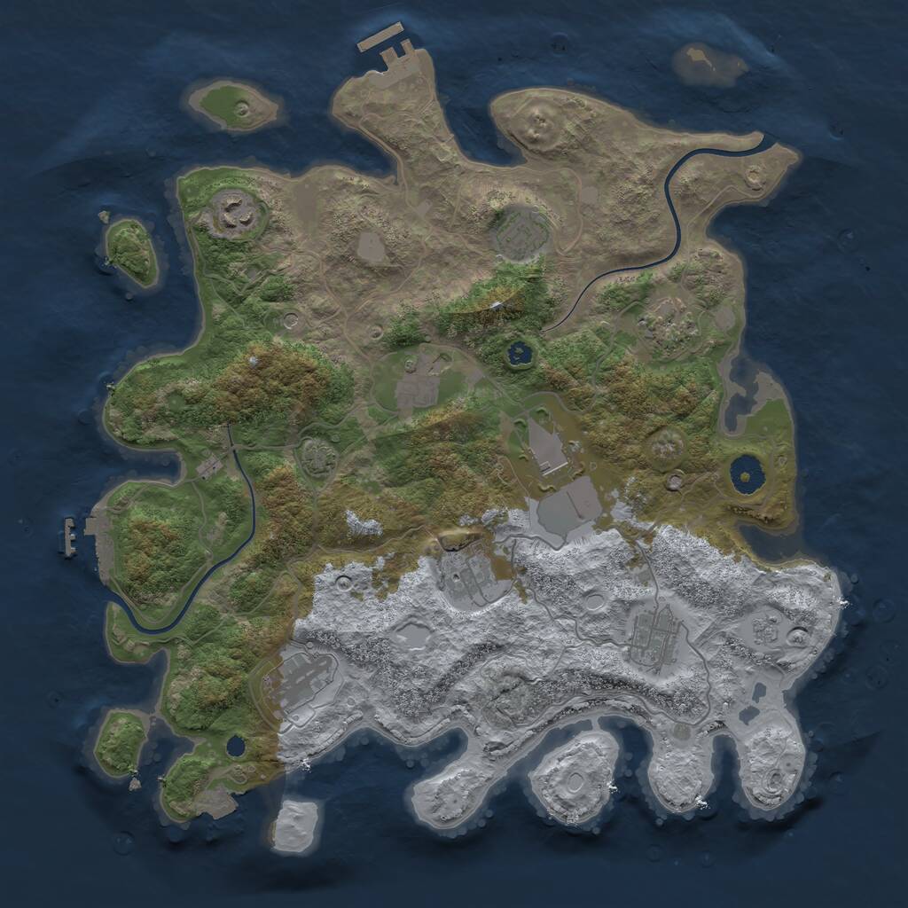 Rust Map: Procedural Map, Size: 3750, Seed: 978647130, 14 Monuments