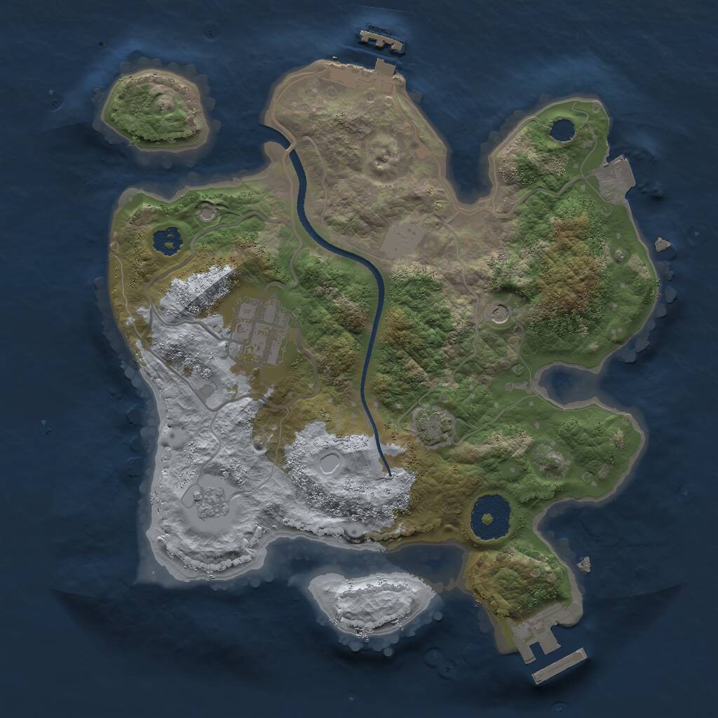 Rust Map: Procedural Map, Size: 2500, Seed: 31337, 7 Monuments