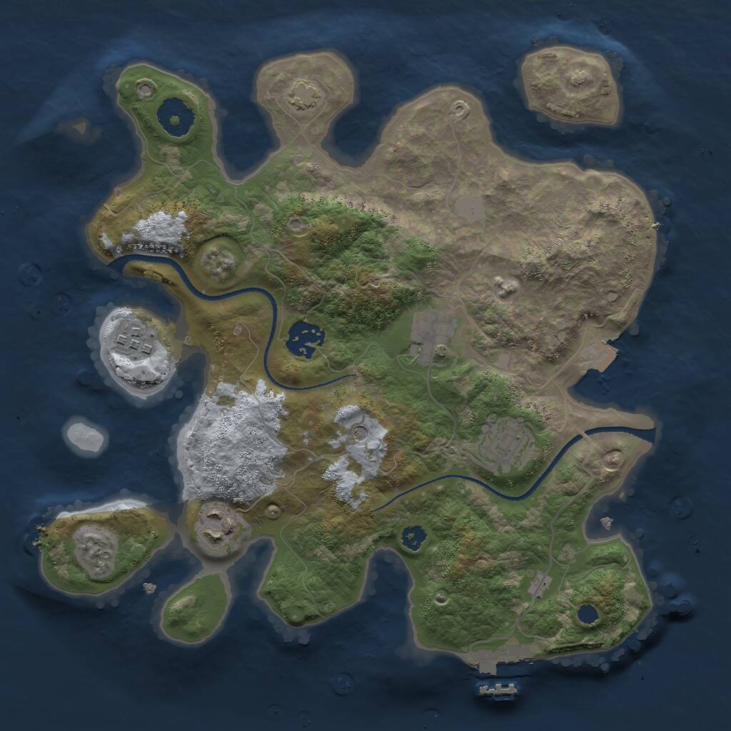 Rust Map: Procedural Map, Size: 3000, Seed: 1363643132, 9 Monuments