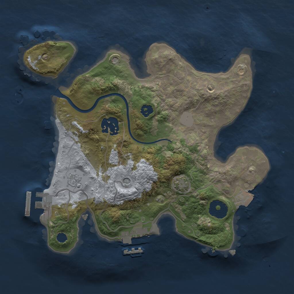 Rust Map: Procedural Map, Size: 2400, Seed: 69742, 7 Monuments