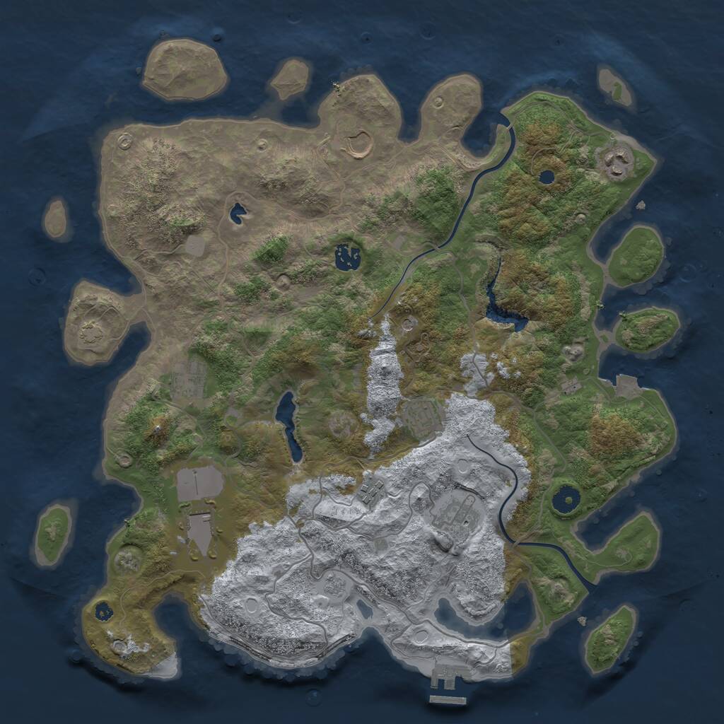 Rust Map: Procedural Map, Size: 4000, Seed: 1684622117, 13 Monuments