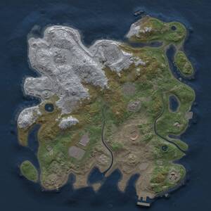 Thumbnail Rust Map: Procedural Map, Size: 3500, Seed: 1659860036, 13 Monuments