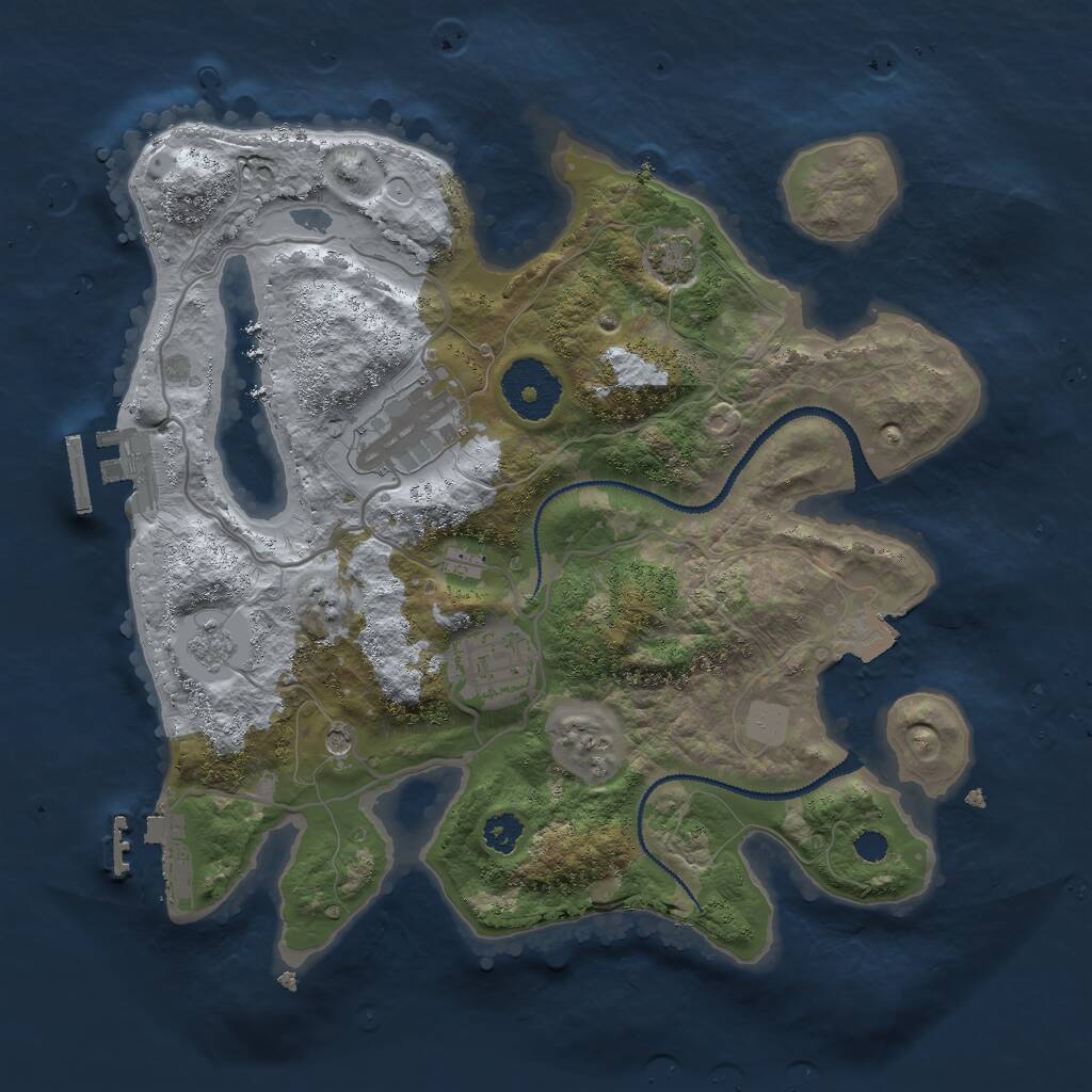 Rust Map: Procedural Map, Size: 2800, Seed: 223241743, 8 Monuments