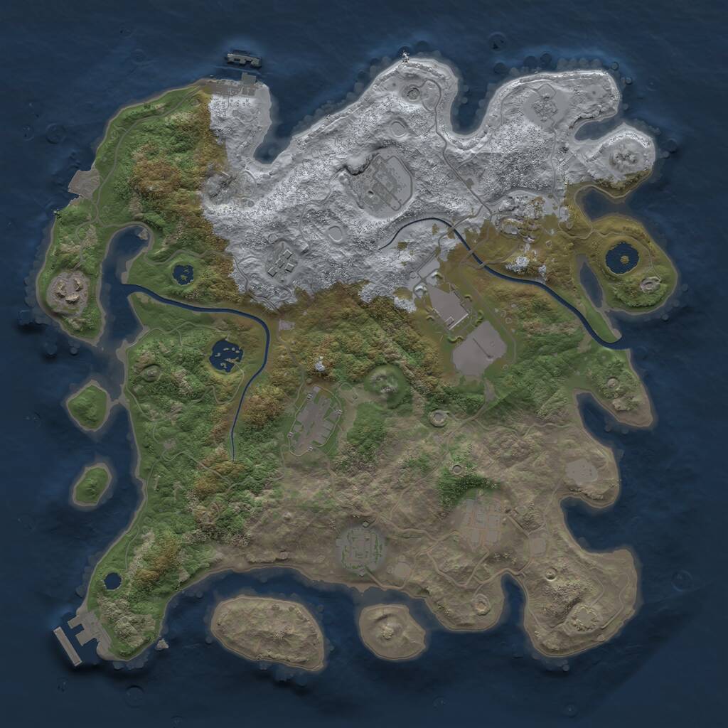 Rust Map: Procedural Map, Size: 3500, Seed: 431268592, 15 Monuments