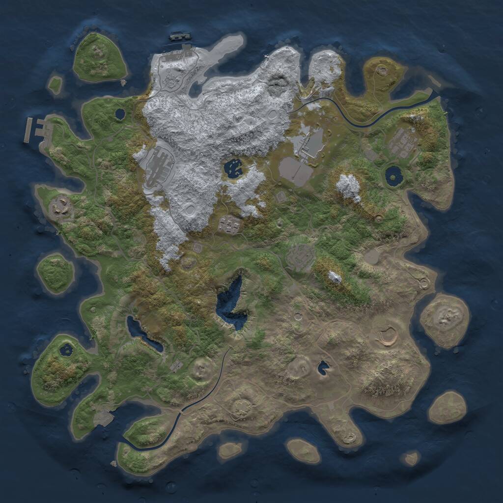 Rust Map: Procedural Map, Size: 4000, Seed: 1469338883, 14 Monuments