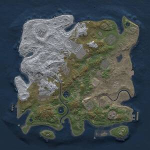 Thumbnail Rust Map: Procedural Map, Size: 3600, Seed: 85, 16 Monuments