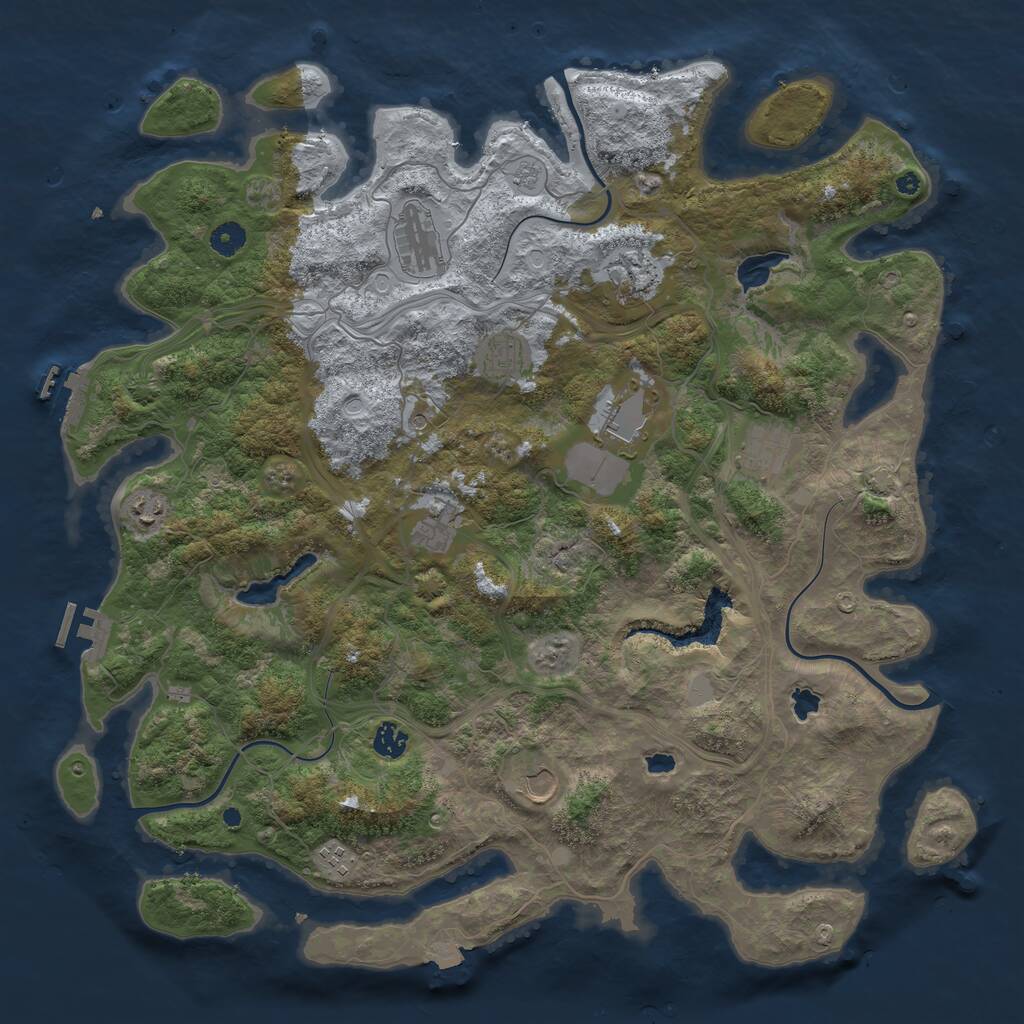 Rust Map: Procedural Map, Size: 4500, Seed: 1701764588, 16 Monuments