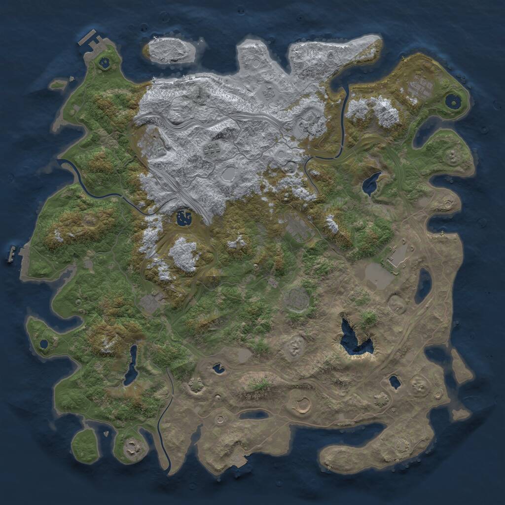 Rust Map: Procedural Map, Size: 4800, Seed: 1996946493, 17 Monuments