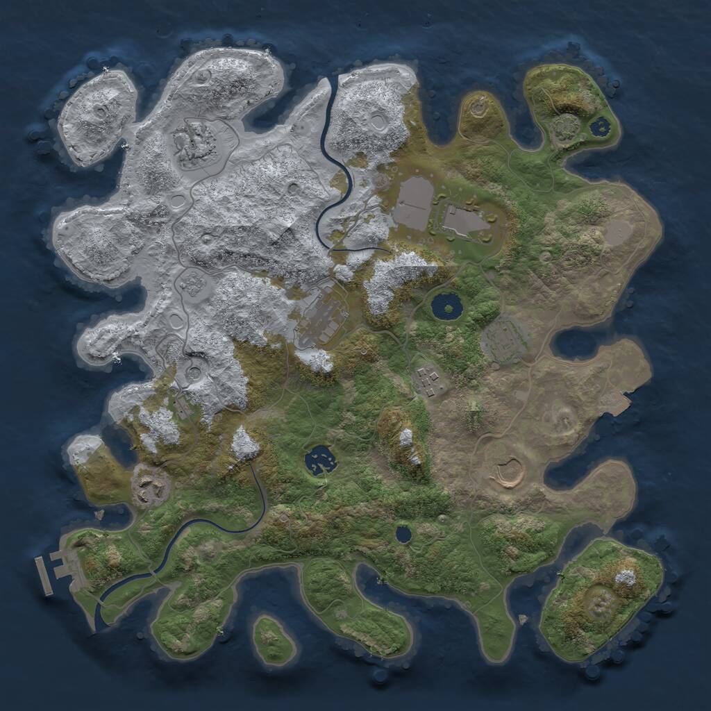 Rust Map: Procedural Map, Size: 3600, Seed: 183, 13 Monuments