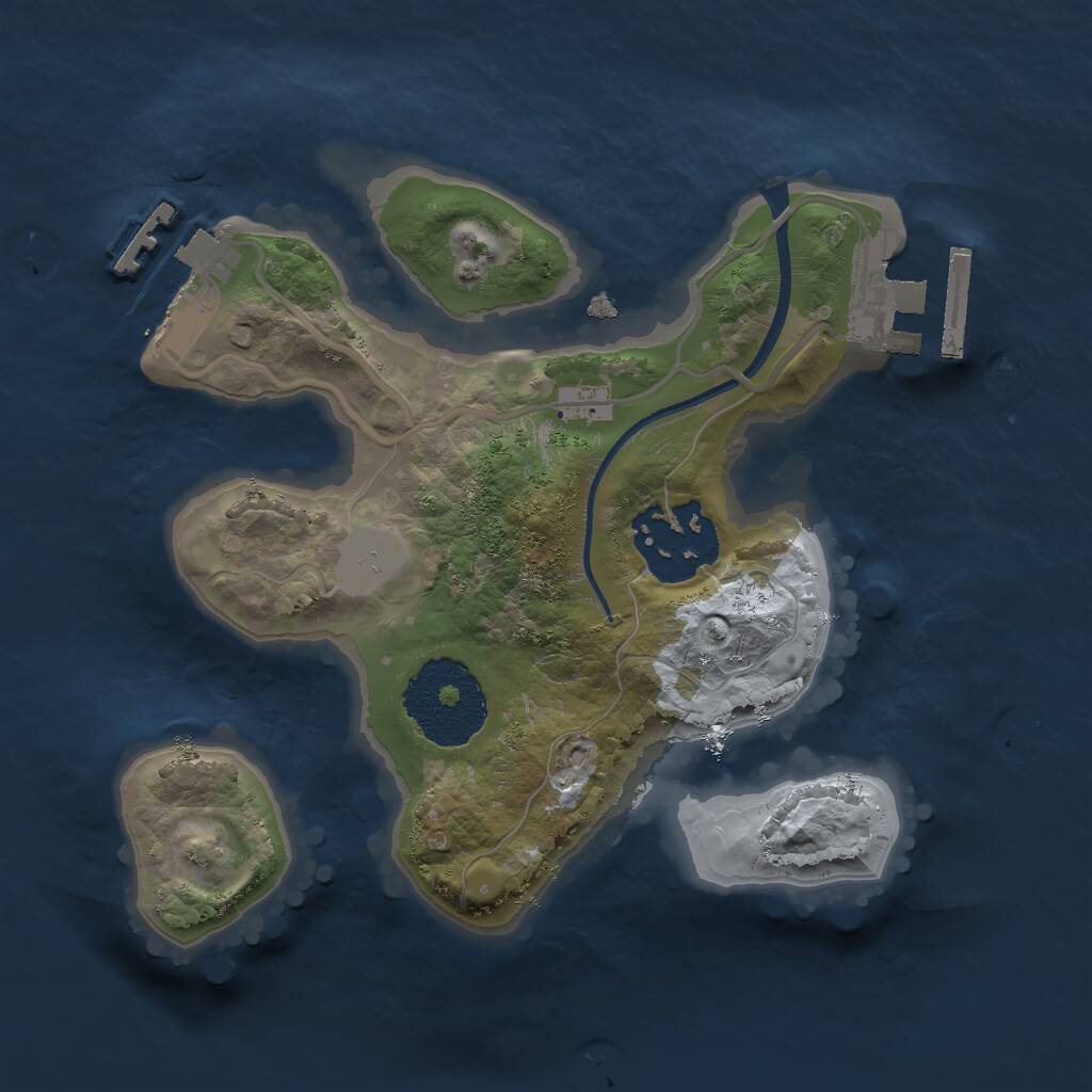 Rust Map: Procedural Map, Size: 2000, Seed: 687945657, 4 Monuments