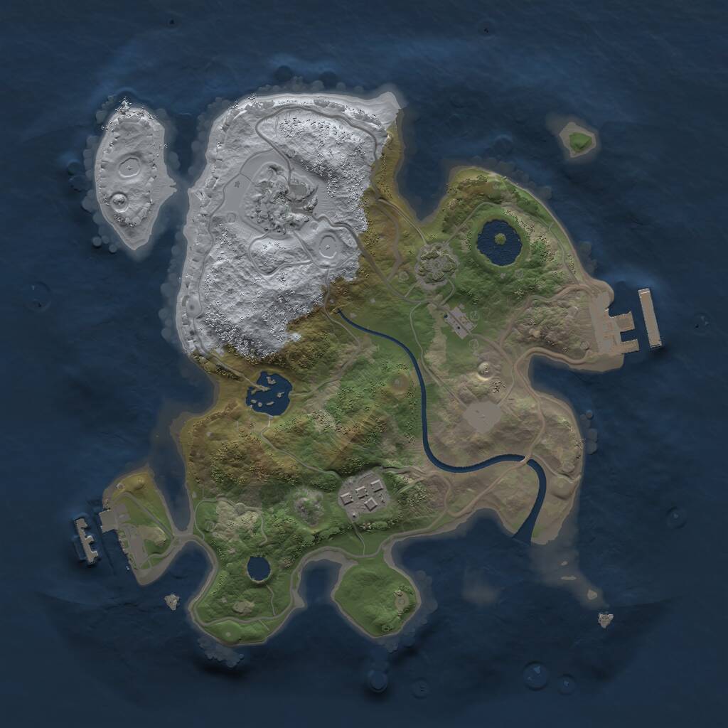 Rust Map: Procedural Map, Size: 2500, Seed: 125652038, 7 Monuments