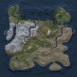 Thumbnail Rust Map: Procedural Map, Size: 3700, Seed: 1840532608, 15 Monuments