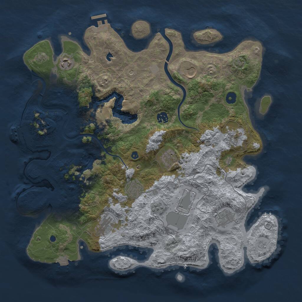 Rust Map: Procedural Map, Size: 4000, Seed: 1891458808, 16 Monuments