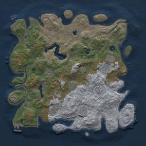 Thumbnail Rust Map: Procedural Map, Size: 4000, Seed: 1891458808, 14 Monuments