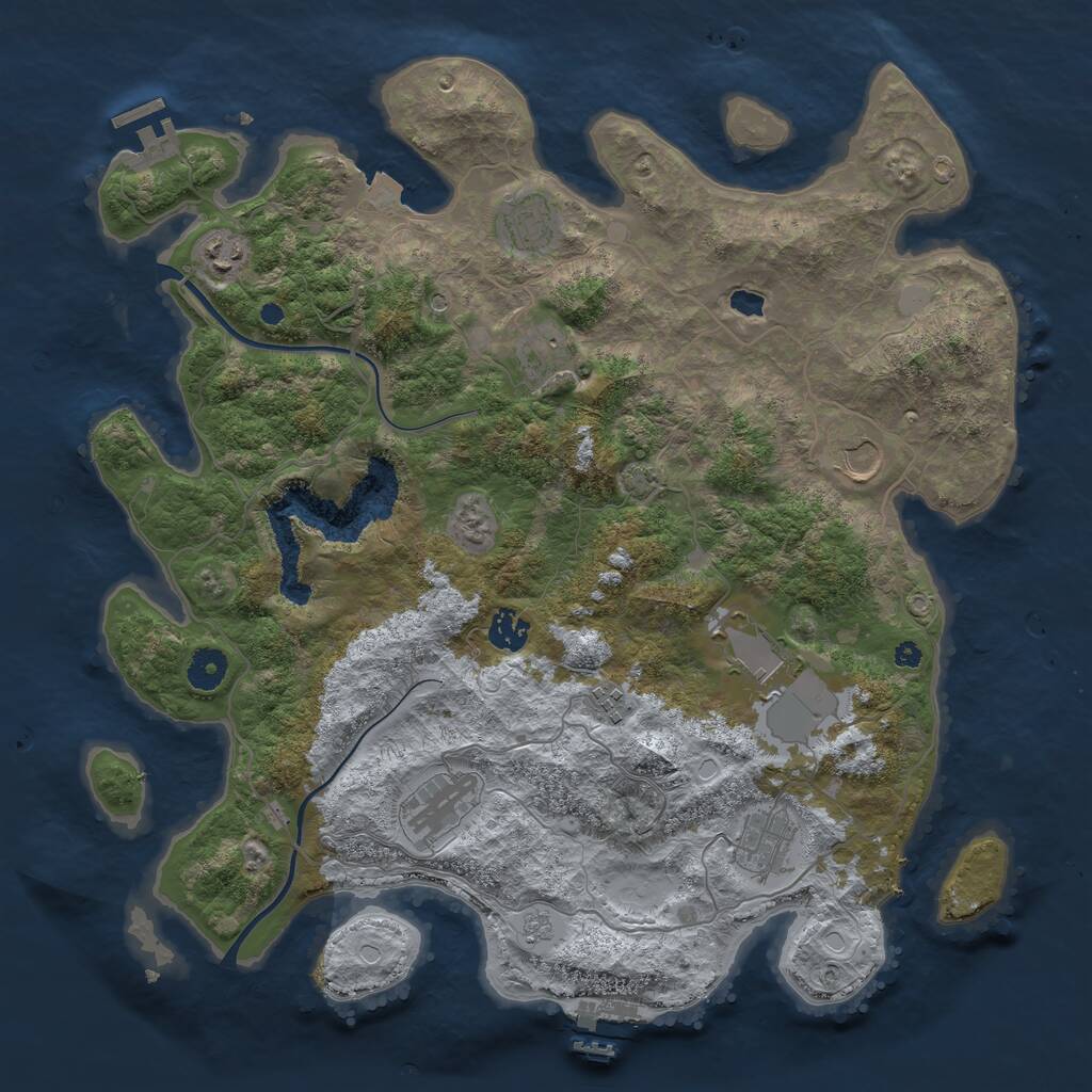 Rust Map: Procedural Map, Size: 4000, Seed: 559279, 15 Monuments