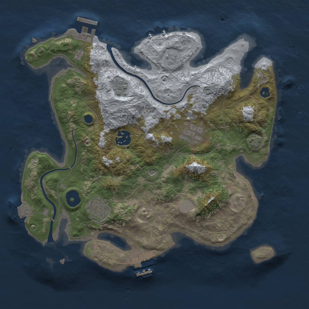 Rust Map: Procedural Map, Size: 3000, Seed: 3247964, 10 Monuments