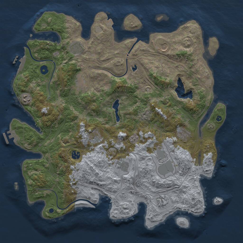 Rust Map: Procedural Map, Size: 4250, Seed: 1130646121, 17 Monuments