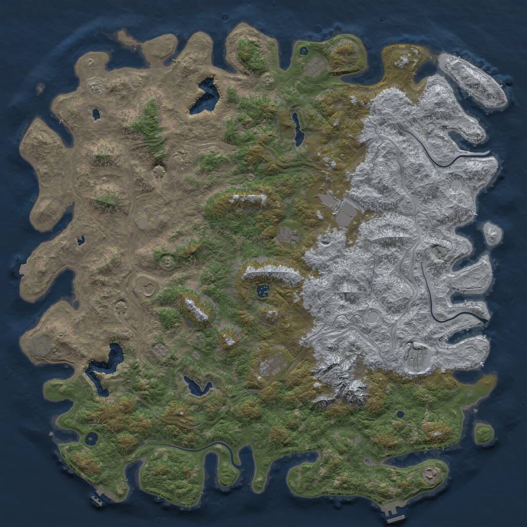Rust Map: Procedural Map, Size: 6000, Seed: 616772530, 17 Monuments