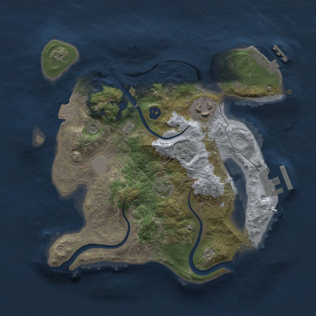 Rust Map: Procedural Map, Size: 2500, Seed: 1745212996, 7 Monuments