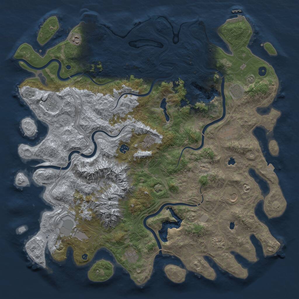 Rust Map: Procedural Map, Size: 5000, Seed: 1179410641, 17 Monuments