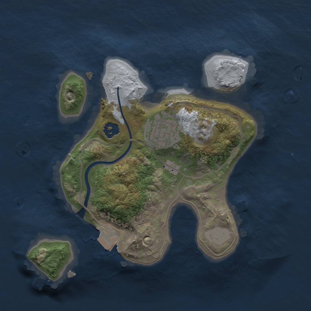 Rust Map: Procedural Map, Size: 2000, Seed: 1269526233, 2 Monuments