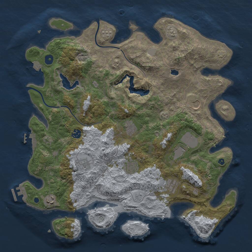 Rust Map: Procedural Map, Size: 4000, Seed: 656, 15 Monuments
