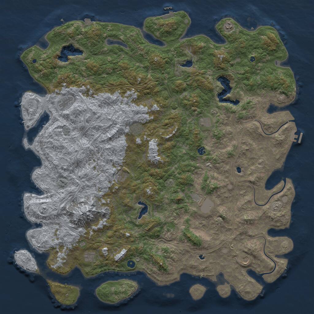 Rust Map: Procedural Map, Size: 6000, Seed: 690820462, 17 Monuments