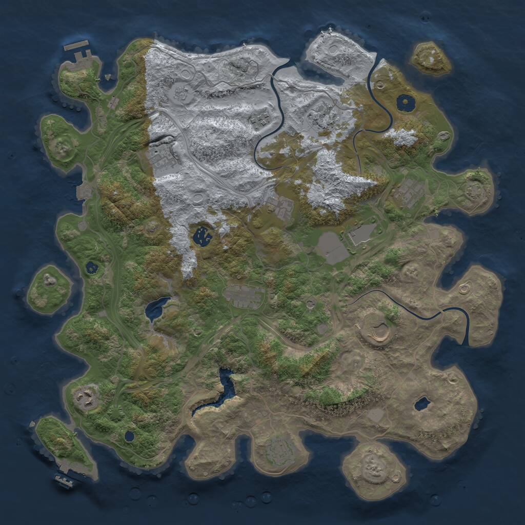 Rust Map: Procedural Map, Size: 4250, Seed: 1294471444, 17 Monuments