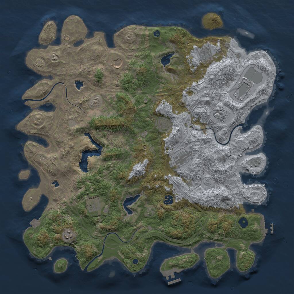 Rust Map: Procedural Map, Size: 4500, Seed: 1996874830, 16 Monuments