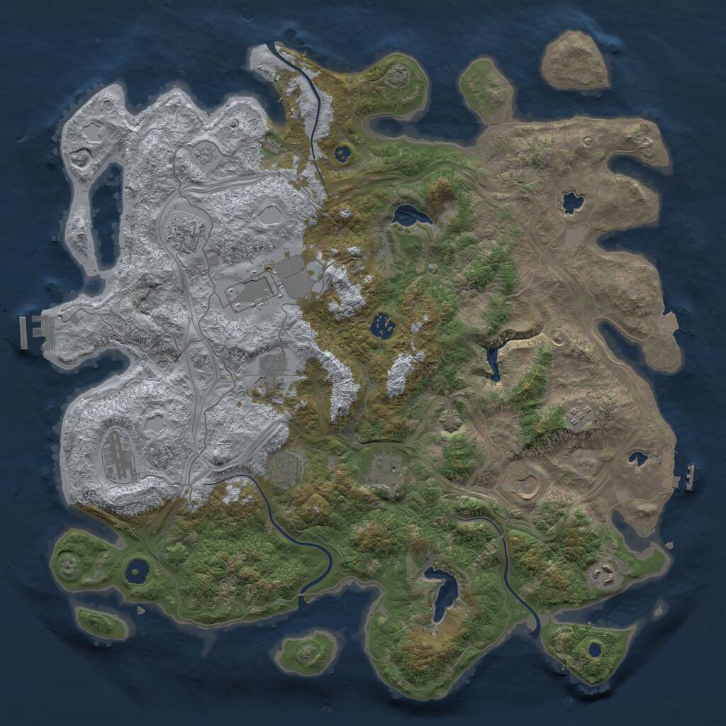 Rust Map: Procedural Map, Size: 4500, Seed: 699862253, 16 Monuments