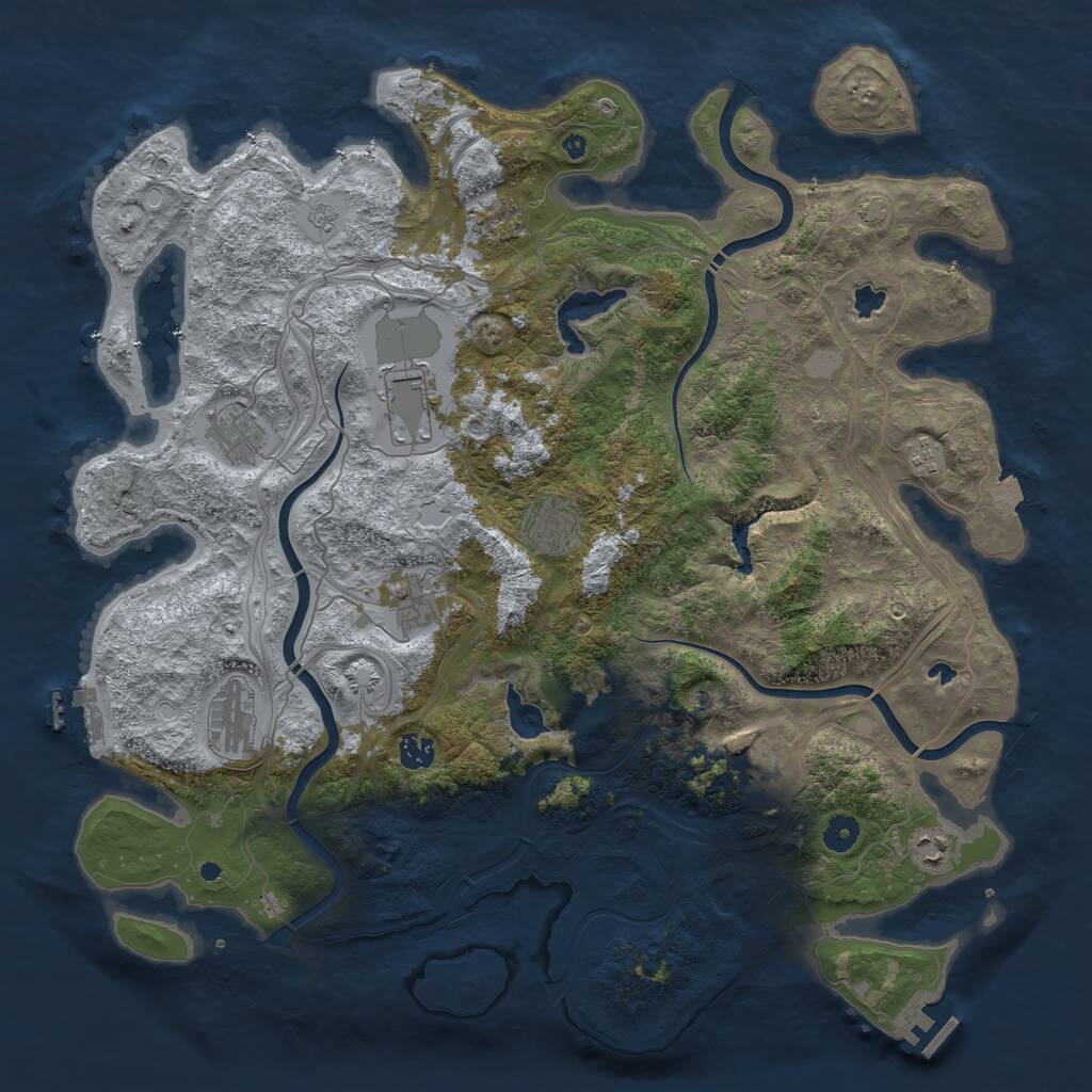 Rust Map: Procedural Map, Size: 4500, Seed: 699862253, 16 Monuments
