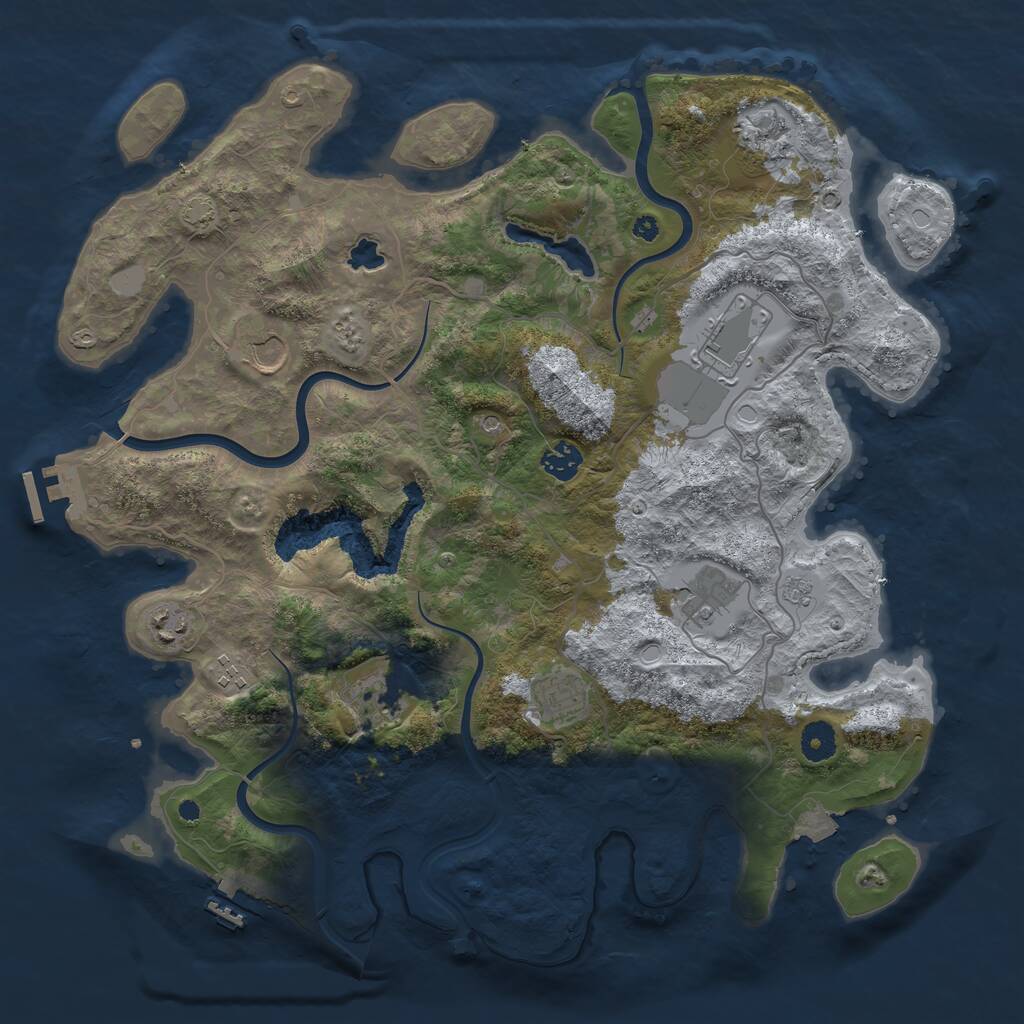 Rust Map: Procedural Map, Size: 4000, Seed: 616772530, 15 Monuments