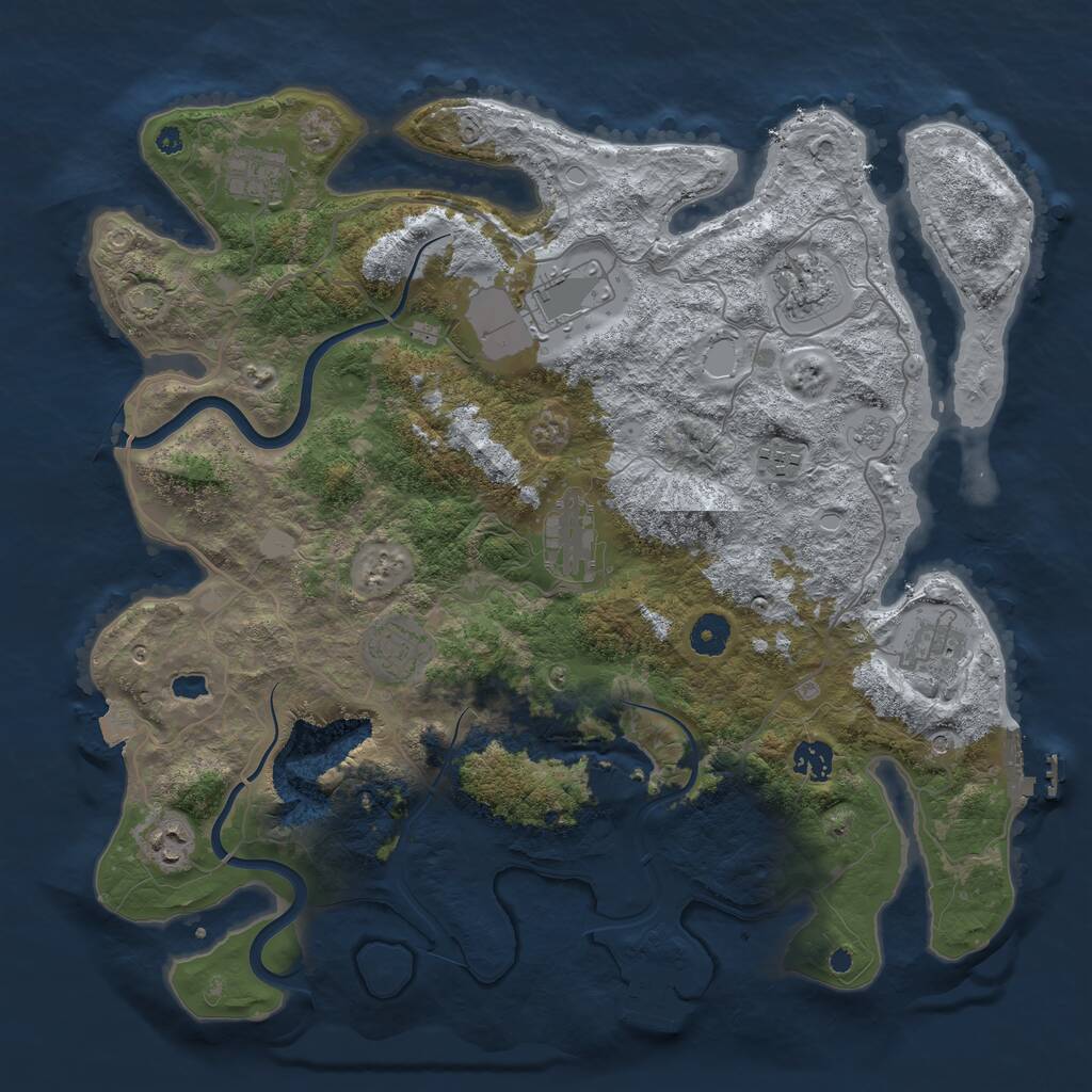 Rust Map: Procedural Map, Size: 4000, Seed: 366313640, 15 Monuments