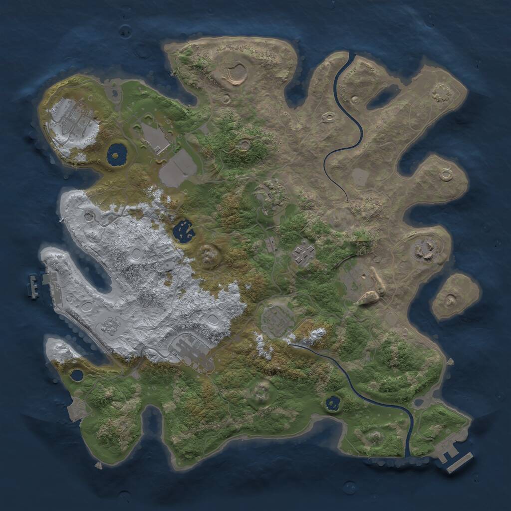 Rust Map: Procedural Map, Size: 3500, Seed: 235881701, 16 Monuments