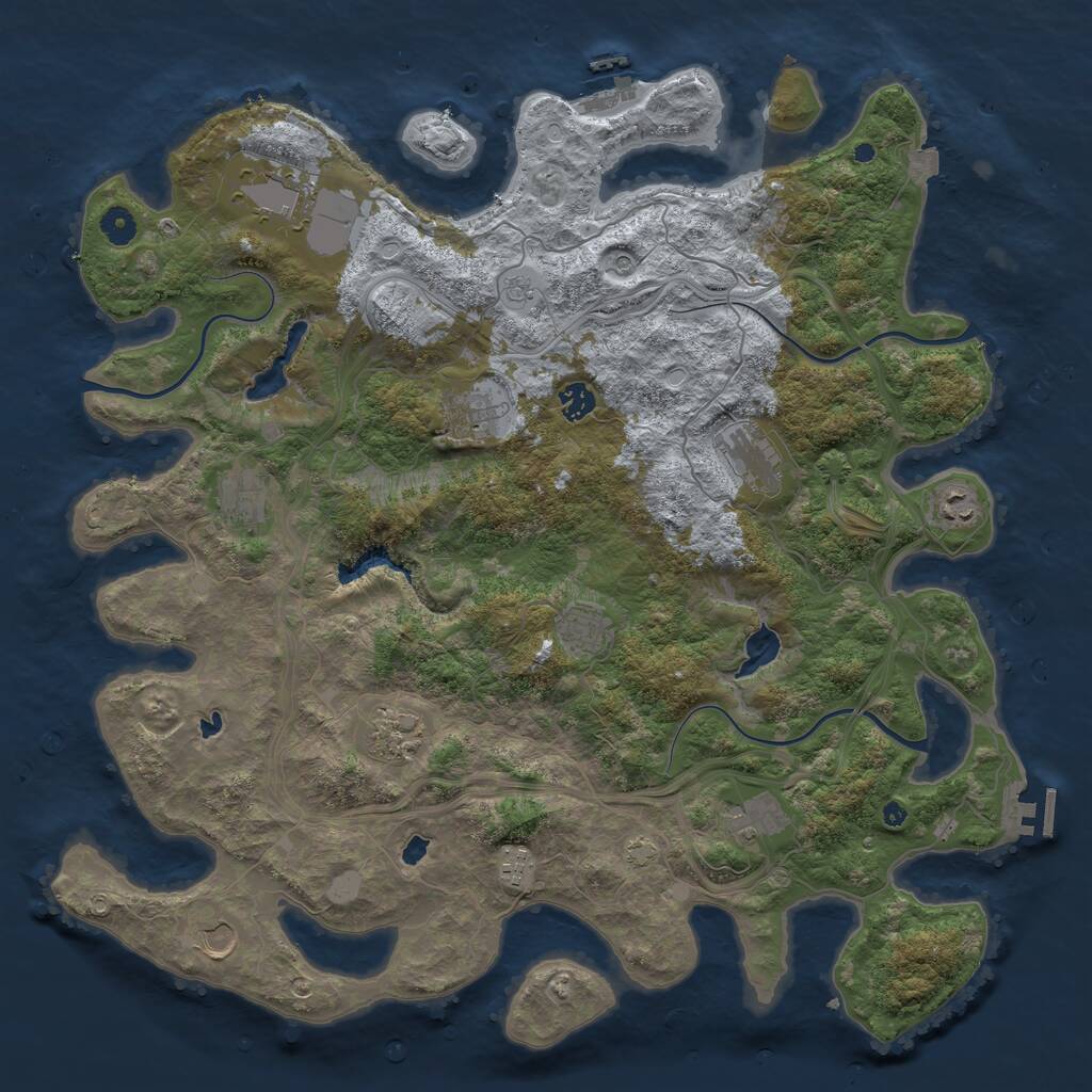 Rust Map: Procedural Map, Size: 4500, Seed: 30011994, 17 Monuments