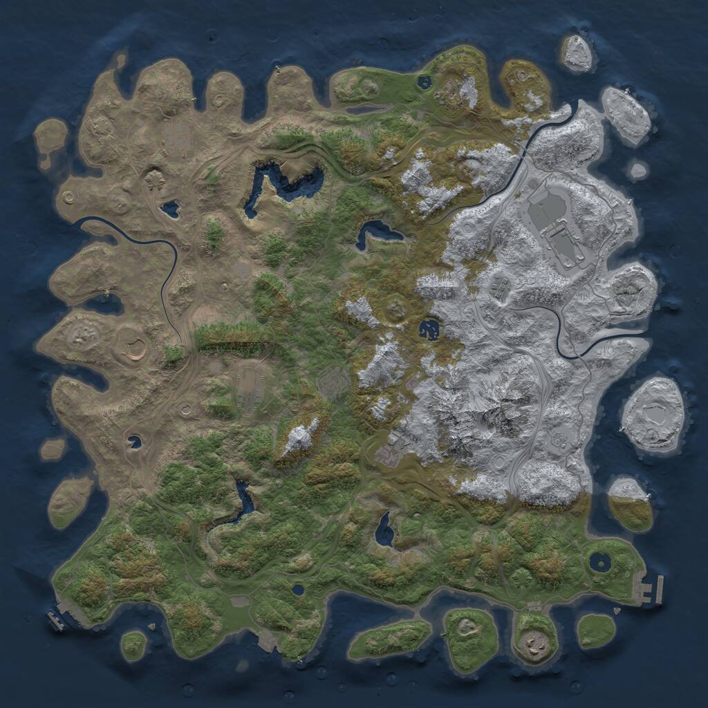 Rust Map: Procedural Map, Size: 5000, Seed: 1996874830, 16 Monuments