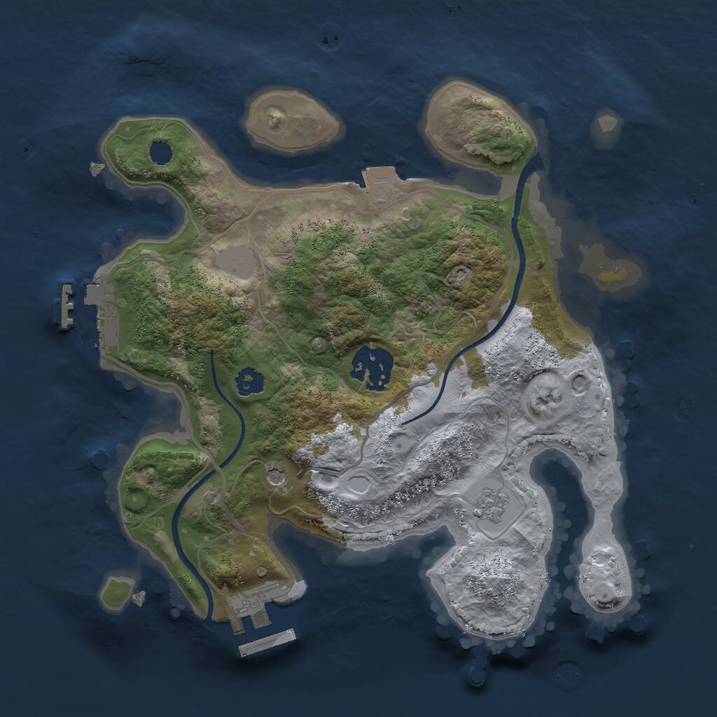 Rust Map: Procedural Map, Size: 2501, Seed: 10512, 6 Monuments